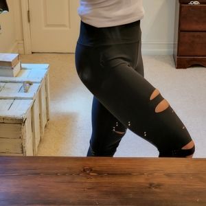 Dark Grey Alo Cutout Yoga/Barre Leggings